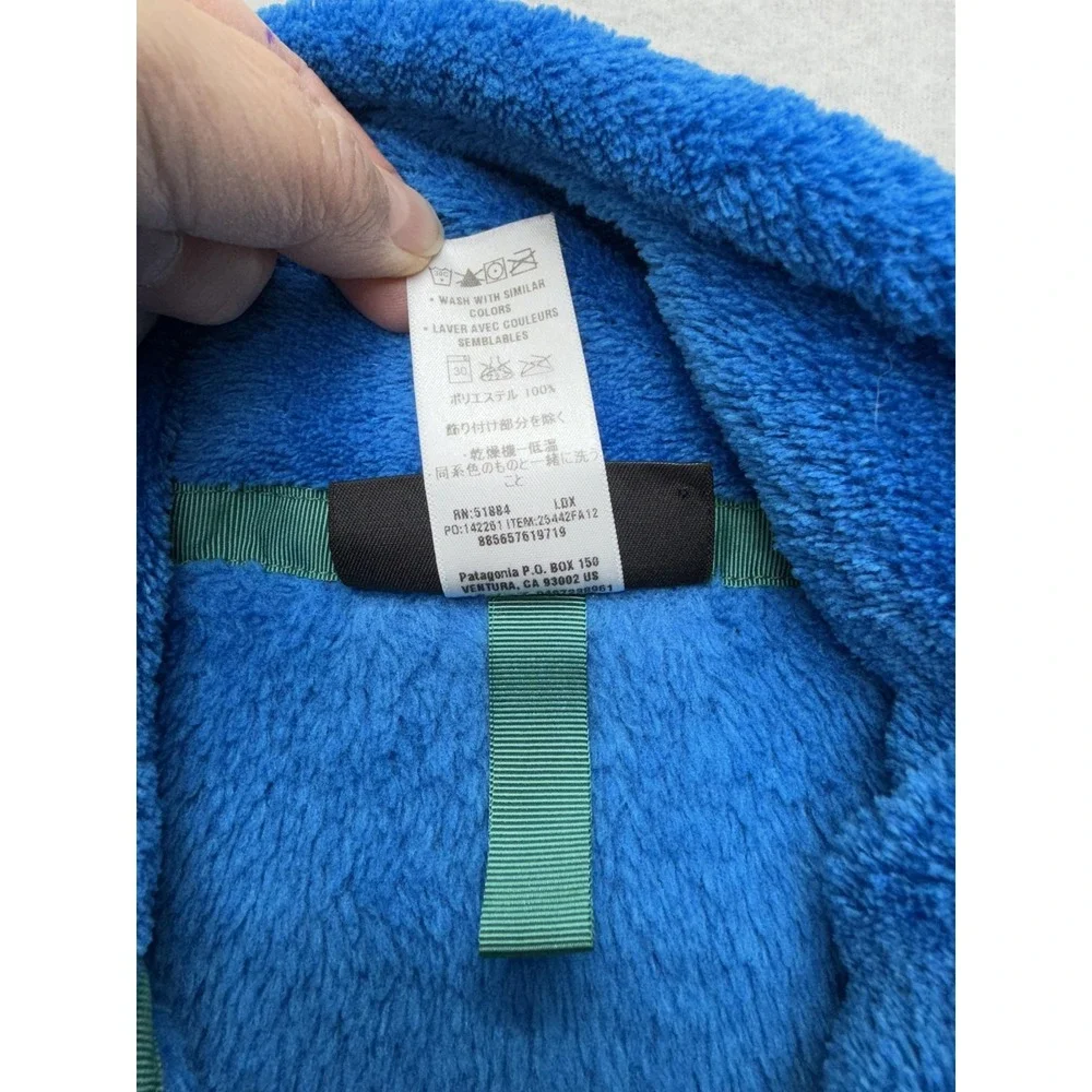 Patagonia Fleece Jacket Womens XS Blue Snap Pullover High Pile Thermal Pockets